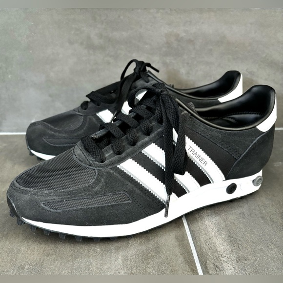 adidas Other - Adidas L.A. Trainer Black Suede Fabric Sneakers Athletic Shoes